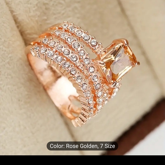 🔥🔥BACK IN STOCK🔥🔥Sparkling Morganite Women's Rose Gold Plated Winding Ring - Picture 5 of 16
